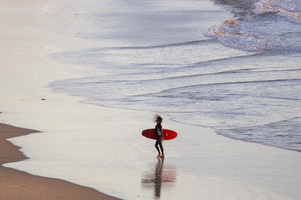 surfer in the Santa Maria's beach in cadiz