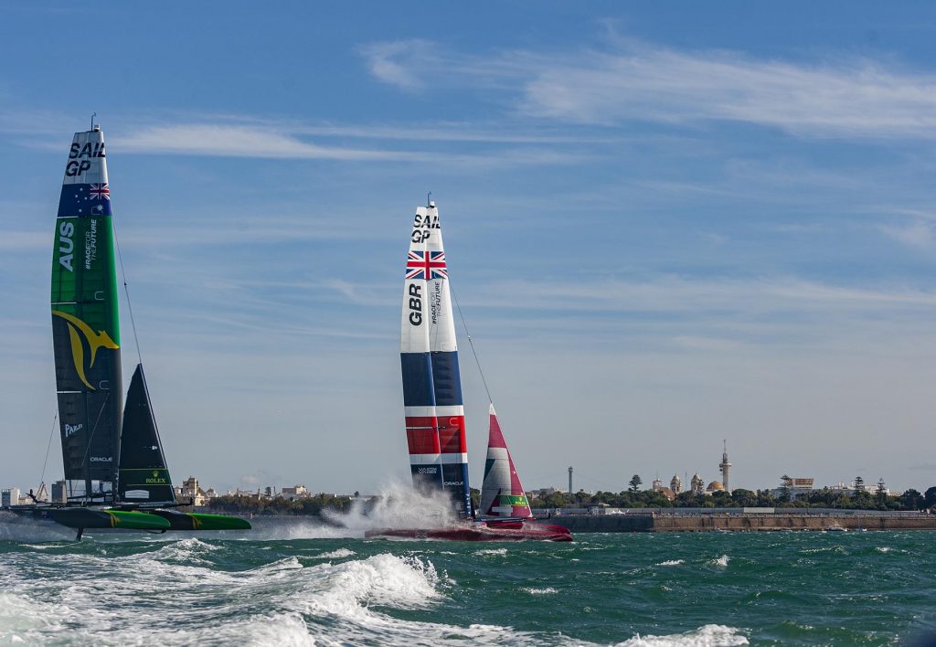 SailGP in Cadiz, Spain, October 10 in 2021. Photo by Miguel Gomezen Cádiz, España el 10 de October de 2021. Foto por Miguel Gómez