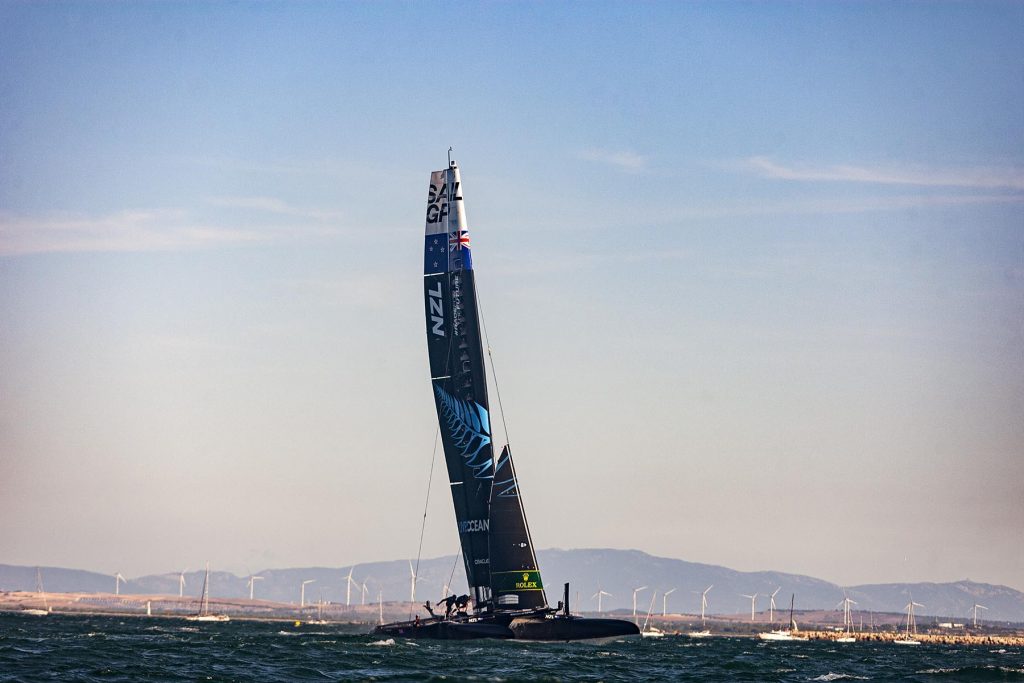 SailGP in Cadiz, Spain, October 10 in 2021. Photo by Miguel Gomezen Cádiz, España el 10 de October de 2021. Foto por Miguel Gómez
